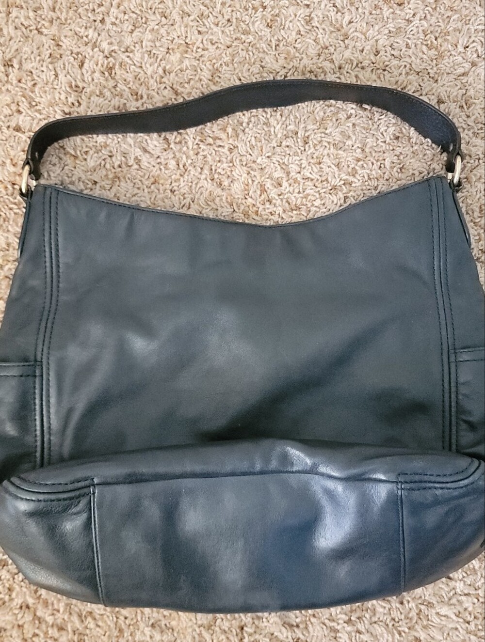 Cole Haan Black Leather Slouchy Shoulder Hobo Large Womens Handbag Bag!